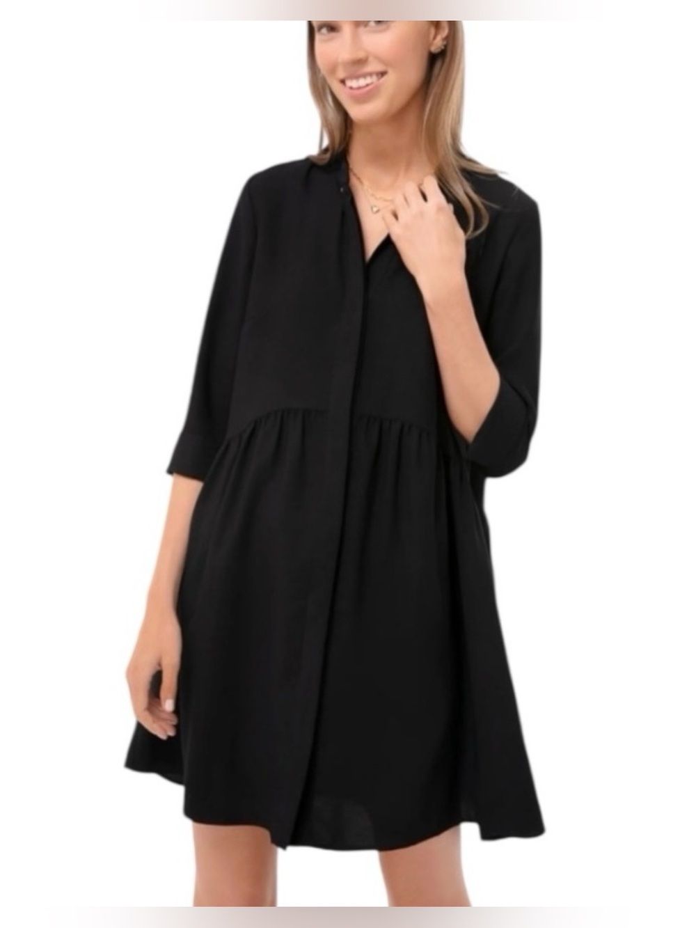Tuckernuck crepe Black royal shirt dress